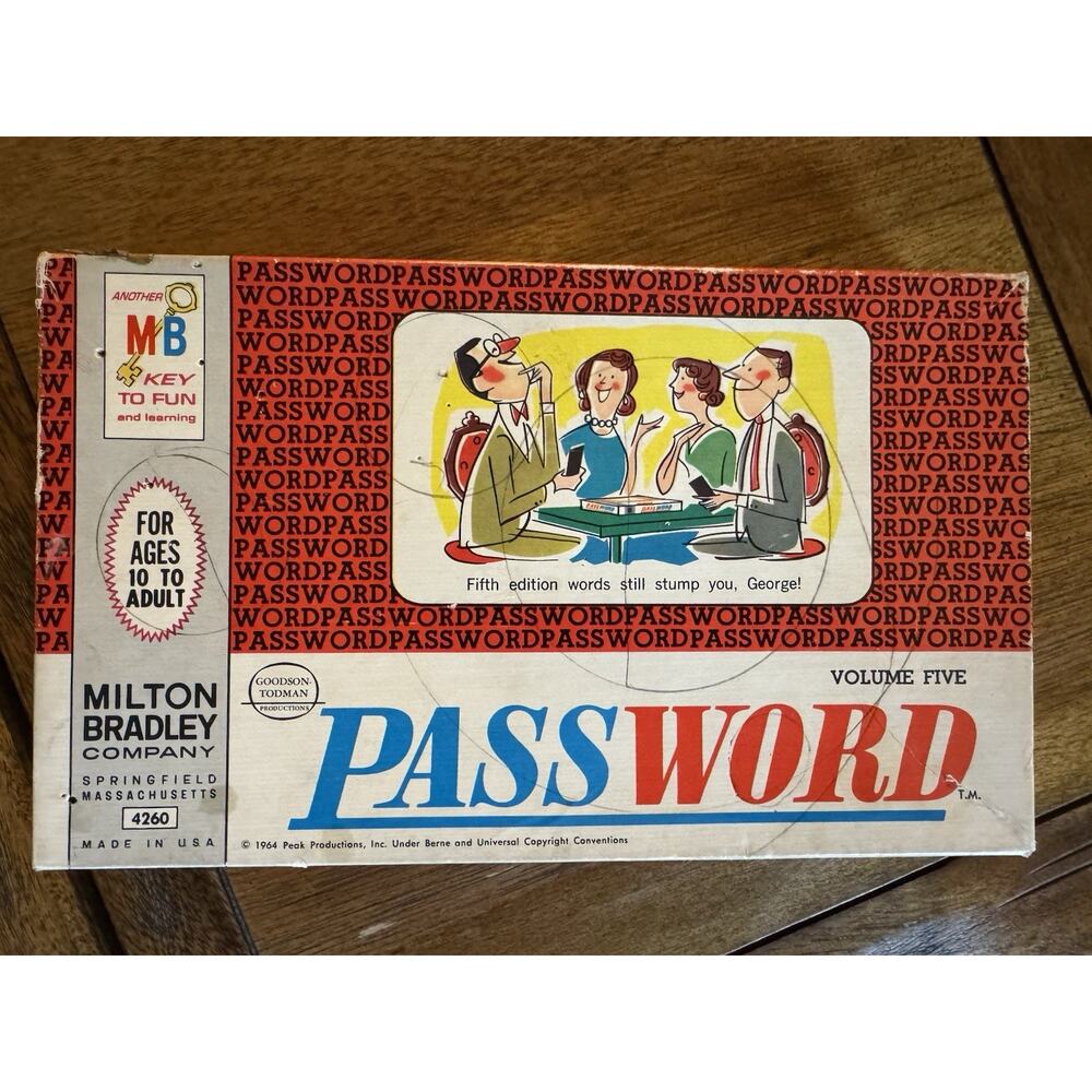 Vintage 1964 Milton Bradley Password Board Game Volume 5 No. 4260 - Picture 2 of 9